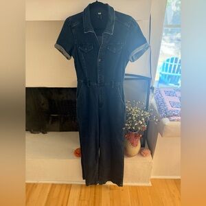 PAIGE Dark Blue Denim Jumpsuit